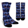 Wolf Cartoon Pattern Print Unisex Crew Socks-grizzshop