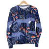 Wolf Cartoon Pattern Print Women's Sweatshirt-grizzshop