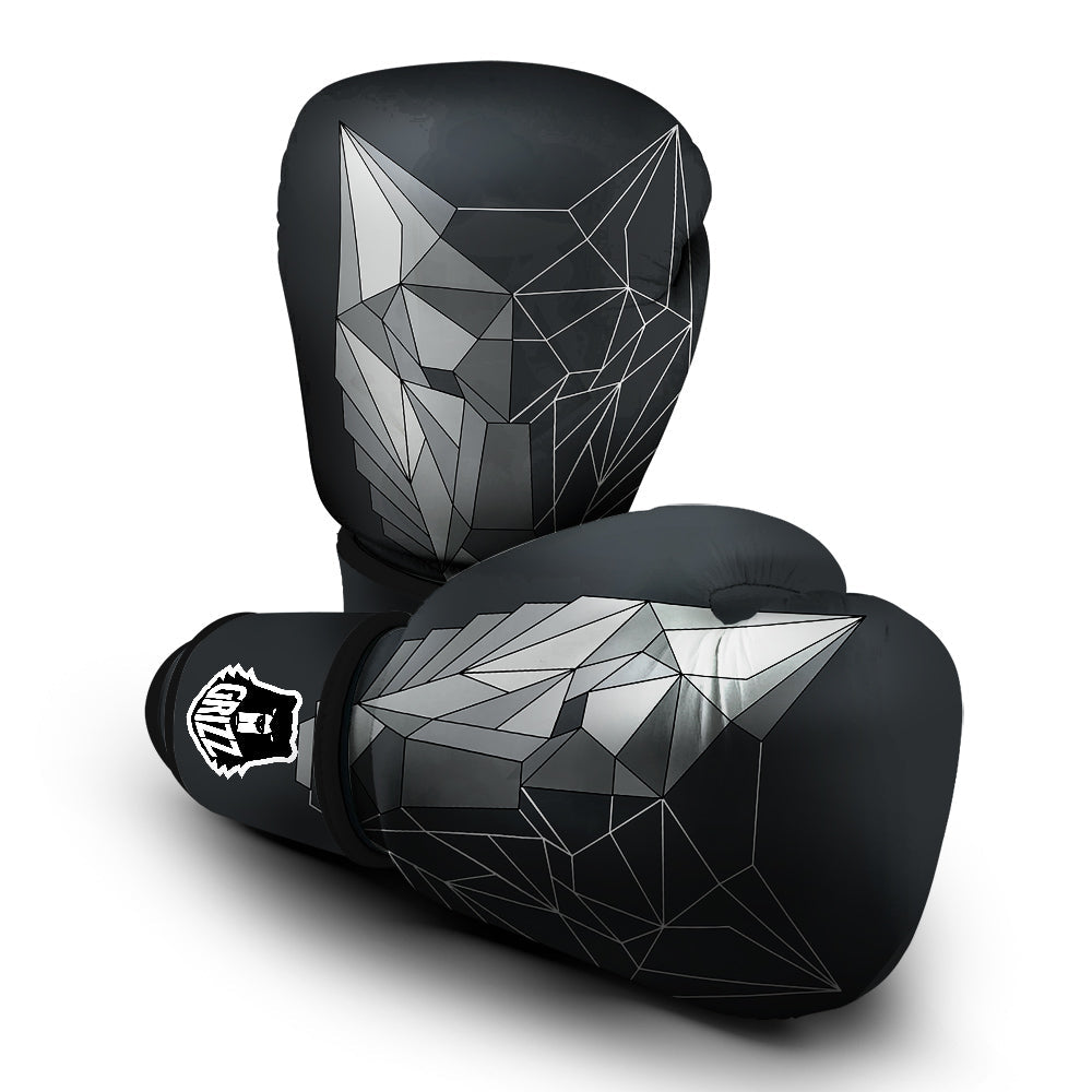 Wolf Geometric Dark Print Boxing Gloves-grizzshop