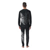 Wolf Geometric Dark Print Men's Pajamas-grizzshop