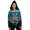 Wolf Girl Native American Print Women's Bomber Jacket-grizzshop