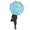 Wolf Hand Drawn Pattern Print Automatic Foldable Umbrella-grizzshop