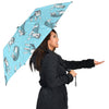 Wolf Hand Drawn Pattern Print Automatic Foldable Umbrella-grizzshop