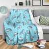 Wolf Hand Drawn Pattern Print Blanket-grizzshop