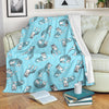 Wolf Hand Drawn Pattern Print Blanket-grizzshop