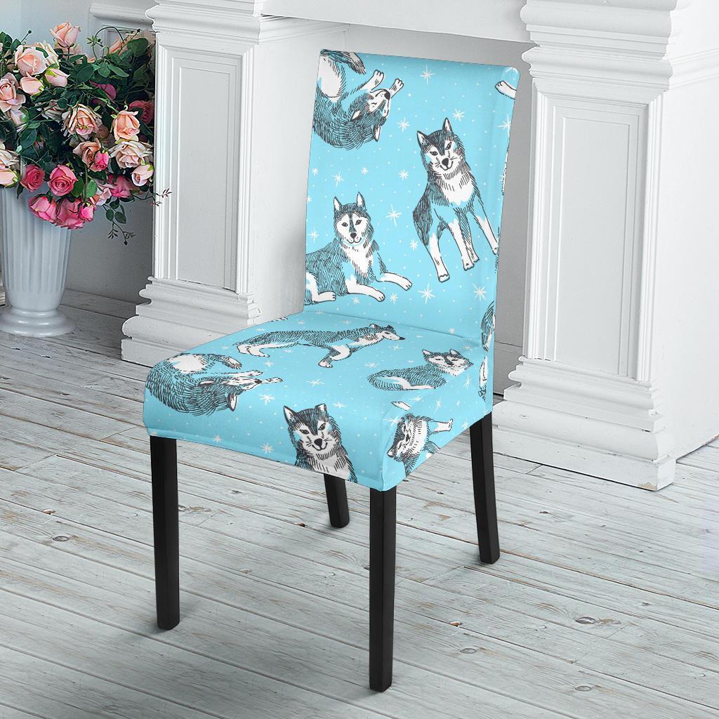 Wolf Hand Drawn Pattern Print Chair Cover-grizzshop