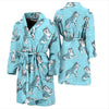 Wolf Hand Drawn Pattern Print Men Long Robe-grizzshop