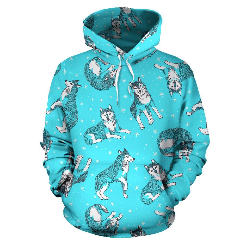 Wolf Hand Drawn Pattern Print Men Women Pullover Hoodie-grizzshop