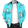 Wolf Hand Drawn Pattern Print Men's Bomber Jacket-grizzshop