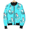 Wolf Hand Drawn Pattern Print Men's Bomber Jacket-grizzshop