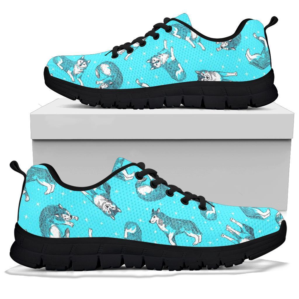 Wolf Hand Drawn Pattern Print Sneaker Shoes For Men Women-grizzshop