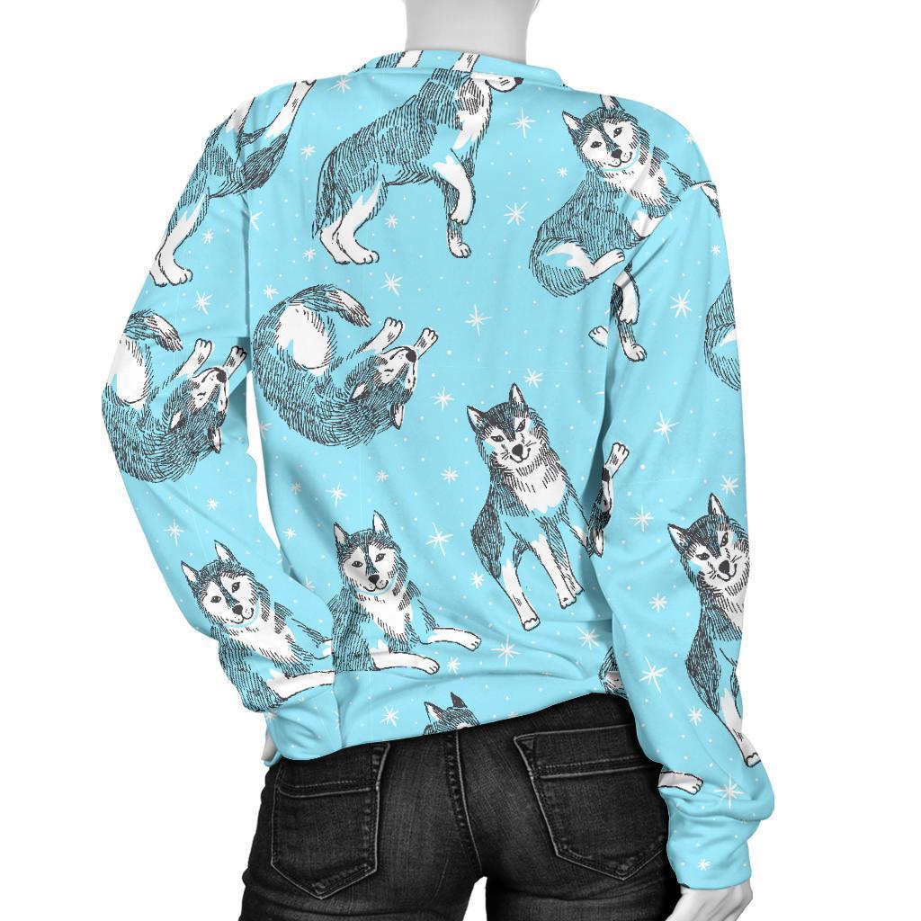 Wolf Hand Drawn Pattern Print Women's Sweatshirt-grizzshop