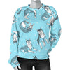 Wolf Hand Drawn Pattern Print Women's Sweatshirt-grizzshop