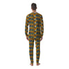 Wolf Head Yellow Tattoo Print Pattern Men's Pajamas-grizzshop