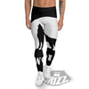 Wolf Howling Monochrome Print Men's Leggings-grizzshop