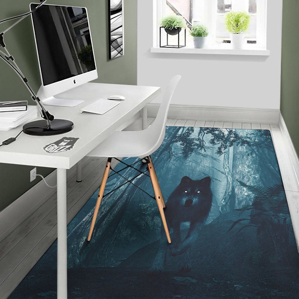 Wolf Jungle Print Floor Mat-grizzshop