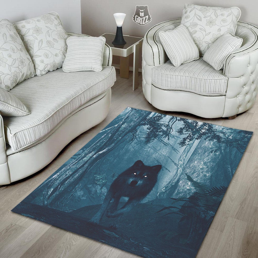 Wolf Jungle Print Floor Mat-grizzshop