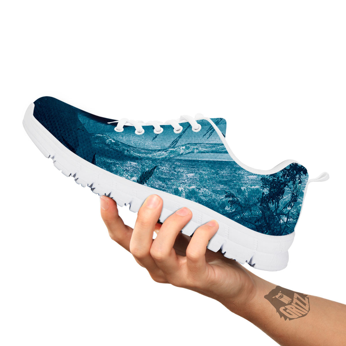 Wolf Jungle Print White Sneaker-grizzshop