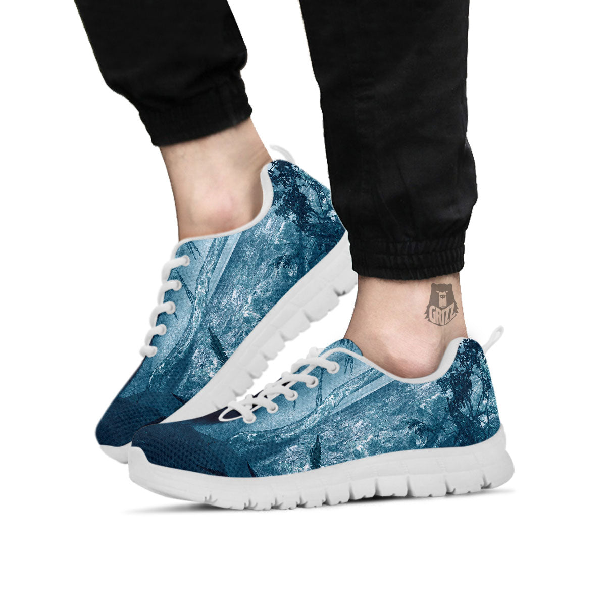 Wolf Jungle Print White Sneaker-grizzshop