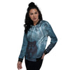 Wolf Jungle Print Women's Bomber Jacket-grizzshop