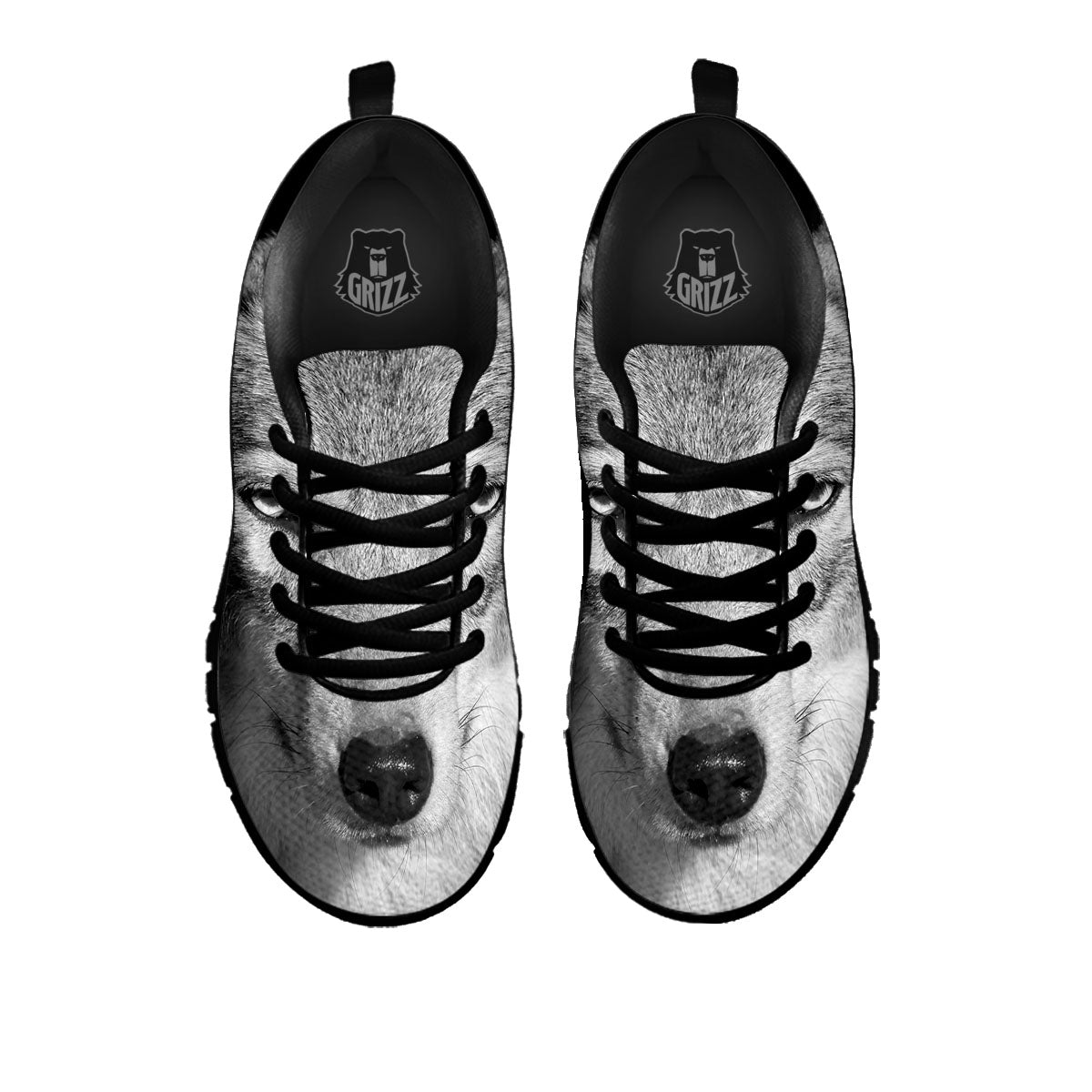 Wolf Monochrome Print Black Sneaker-grizzshop