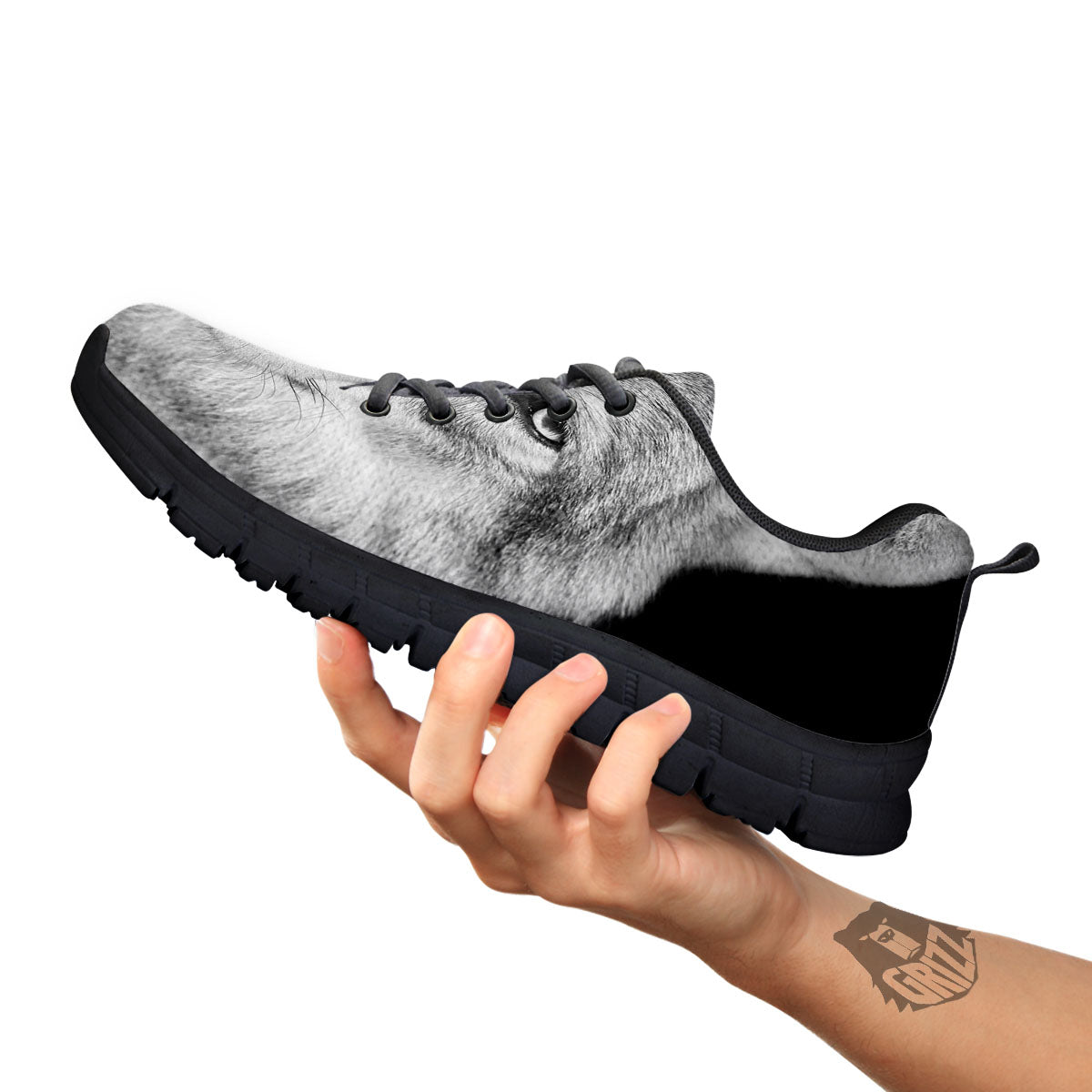 Wolf Monochrome Print Black Sneaker-grizzshop