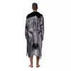 Wolf Monochrome Print Men's Robe-grizzshop