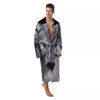 Wolf Monochrome Print Men's Robe-grizzshop