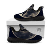 Wolf Moonlight Print Black Athletic Shoes-grizzshop