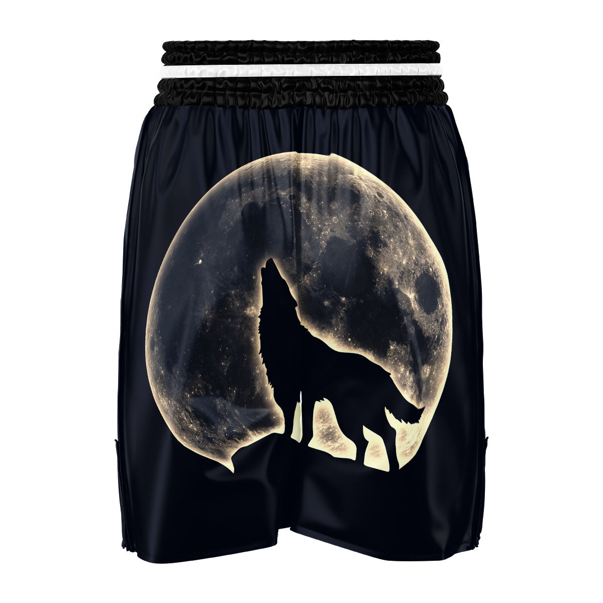 Wolf Moonlight Print Boxing Shorts-grizzshop