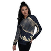 Wolf Moonlight Print Women's Bomber Jacket-grizzshop