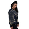 Wolf Moonlight Print Women's Bomber Jacket-grizzshop