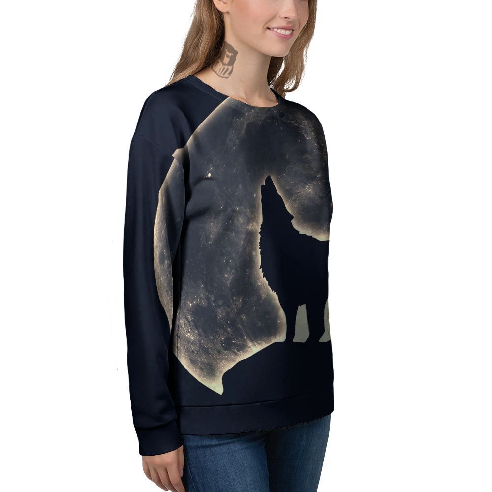 Wolf Moonlight Print Women's Sweatshirt-grizzshop