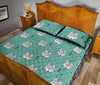 Wolf Pattern Print Bed Set Quilt-grizzshop