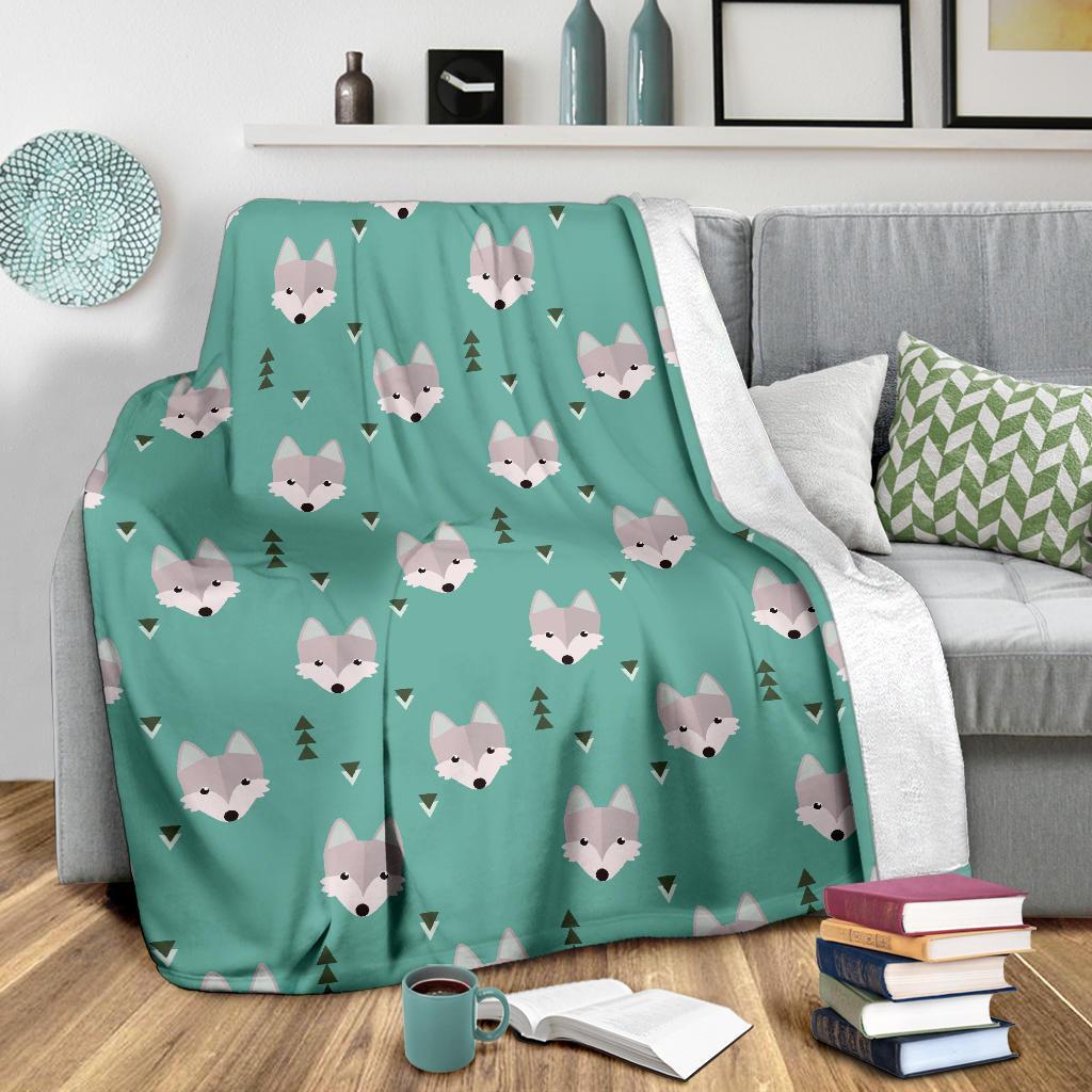 Wolf Pattern Print Blanket-grizzshop