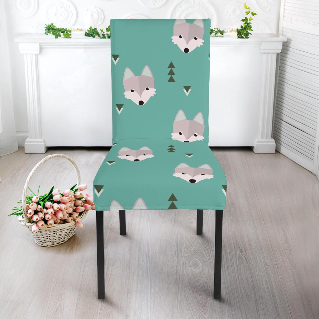 Wolf Pattern Print Chair Cover-grizzshop