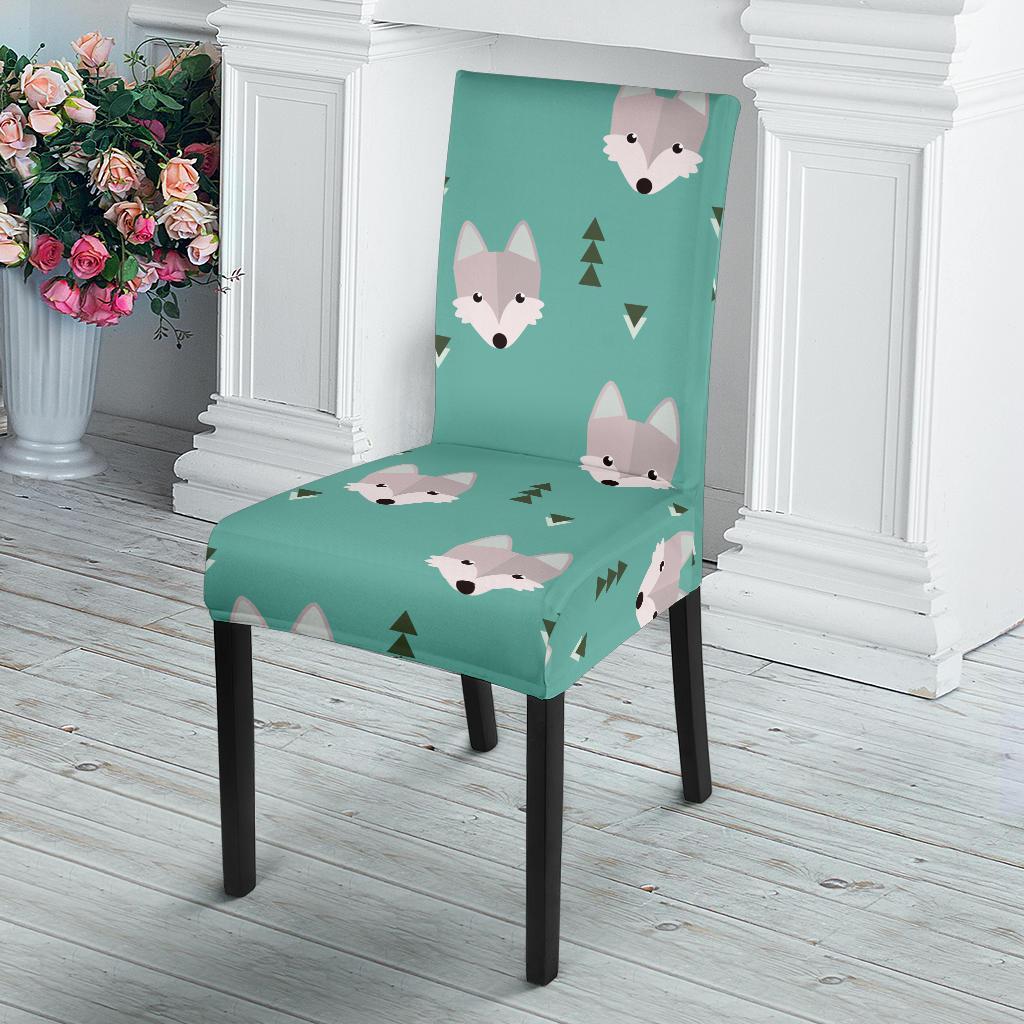 Wolf Pattern Print Chair Cover-grizzshop