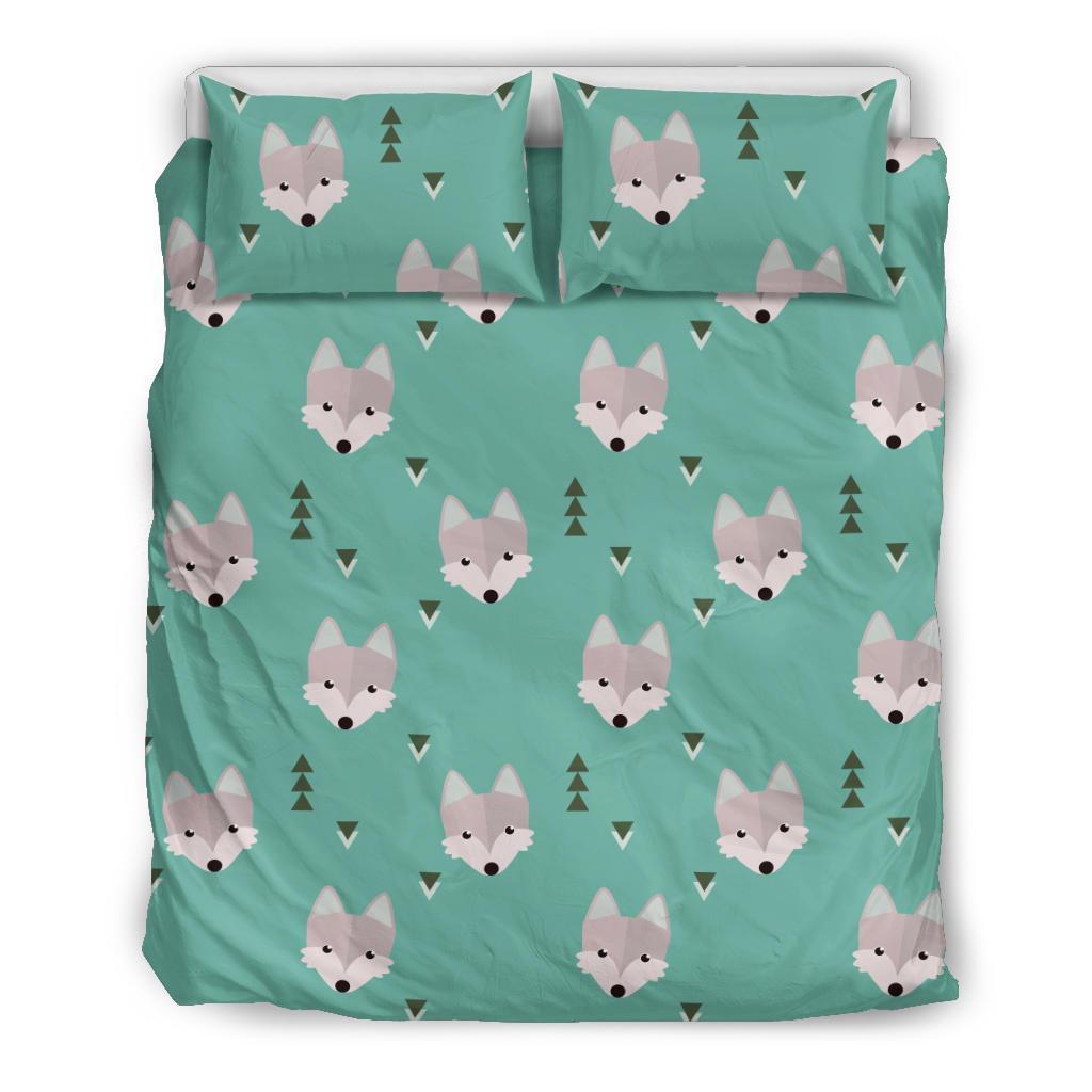 Wolf Pattern Print Duvet Cover Bedding Set-grizzshop