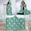 Wolf Pattern Print Hooded Blanket-grizzshop