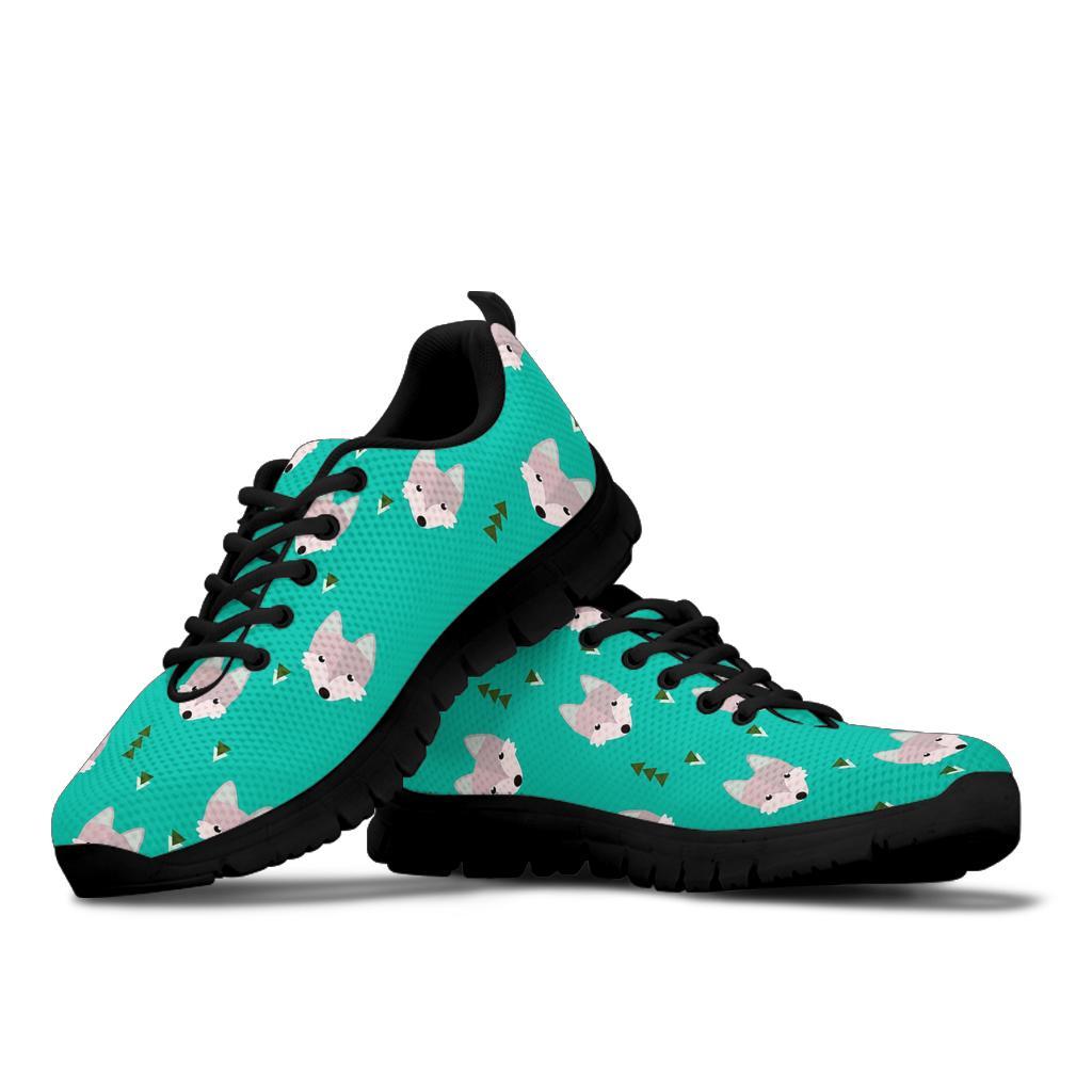 Wolf Pattern Print Sneaker Shoes For Men Women-grizzshop