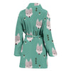 Wolf Pattern Print Women Long Robe-grizzshop