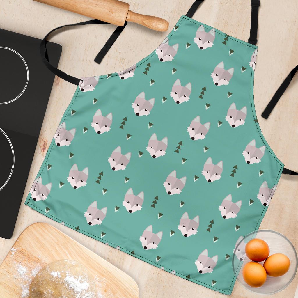 Wolf Pattern Print Women's Apron-grizzshop