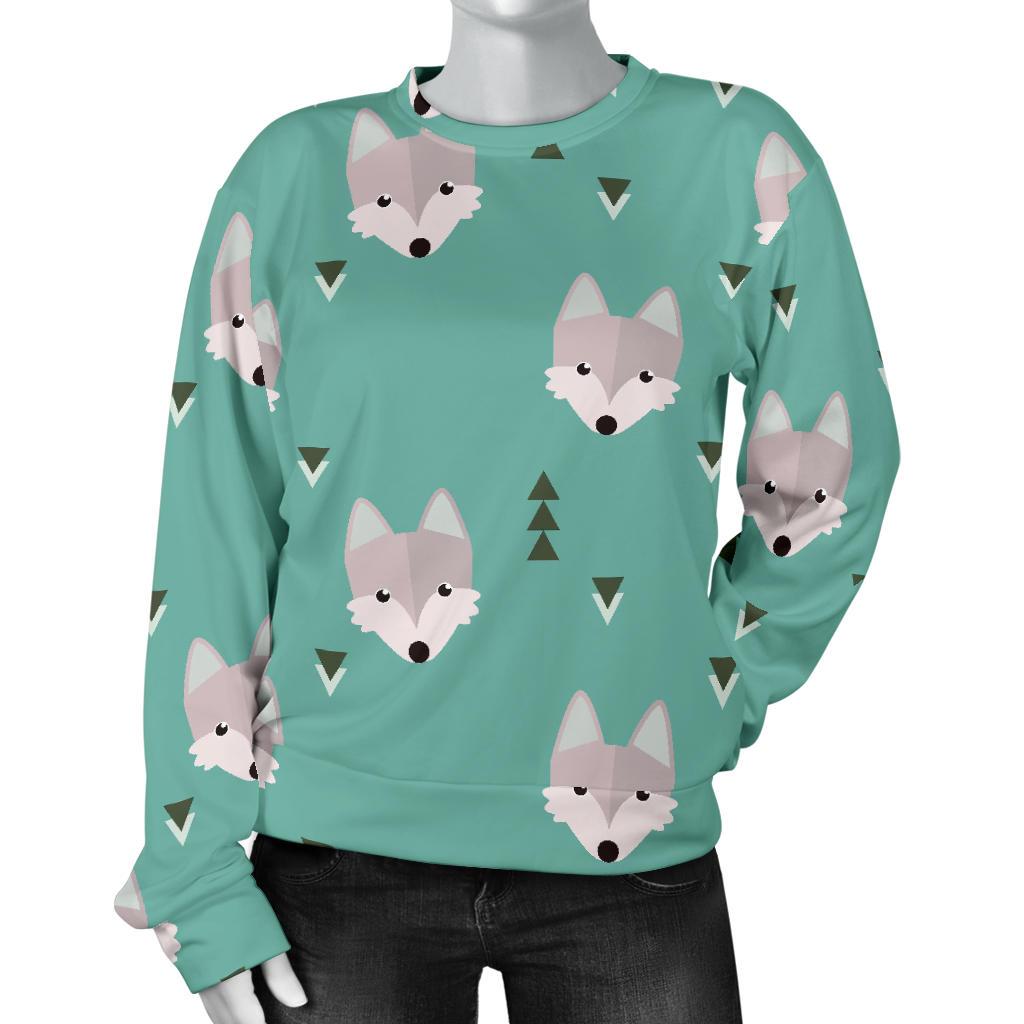 Wolf Pattern Print Women's Sweatshirt-grizzshop