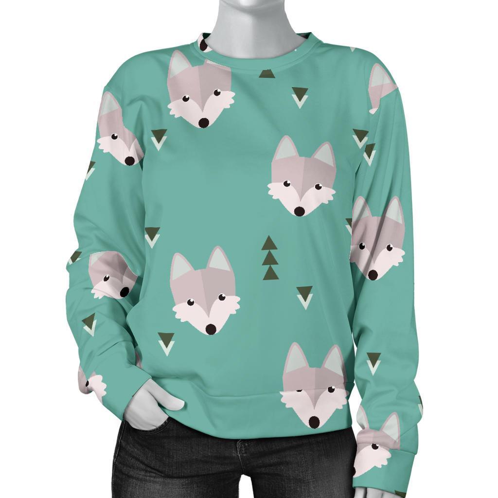 Wolf Pattern Print Women's Sweatshirt-grizzshop