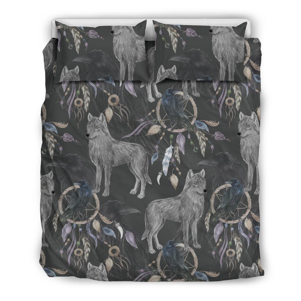 Wolf Print Pattern Duvet Cover Bedding Set-grizzshop