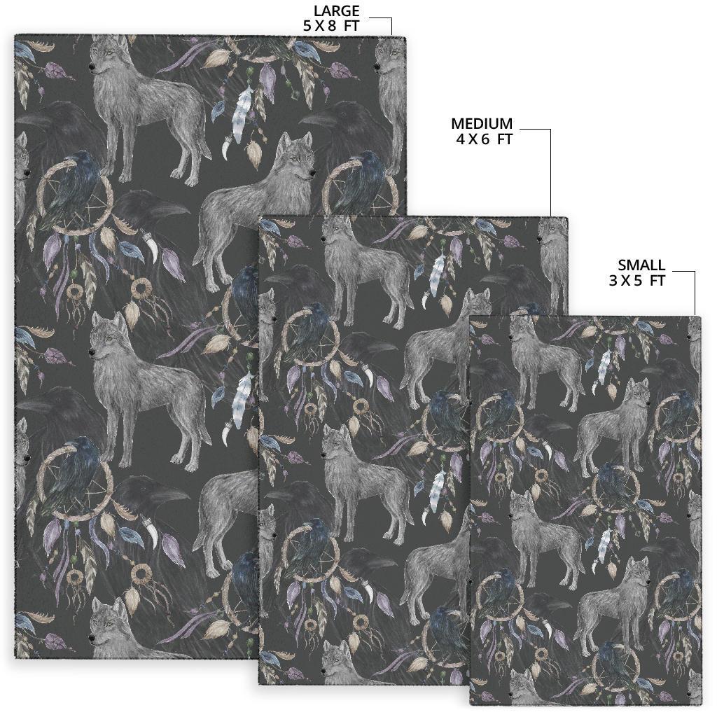 Wolf Print Pattern Floor Mat-grizzshop