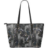 Wolf Print Pattern Leather Tote Bag-grizzshop