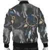 Wolf Print Pattern Men's Bomber Jacket-grizzshop