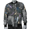 Wolf Print Pattern Men's Bomber Jacket-grizzshop