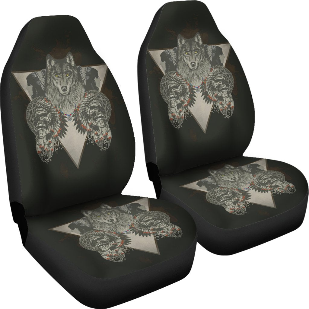 Wolf & Skulls Custom Car Seat Covers-grizzshop